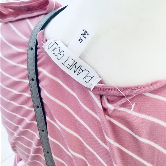 Pink & white Striped cold shoulder top - Picture 6 of 8